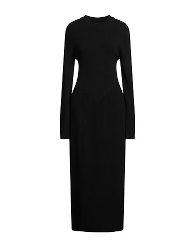 STAUD Midi dress Black 50% Wool, 50% Nylon