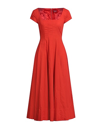 STAUD Midi dress Rust 98% Cotton, 2% Elastane