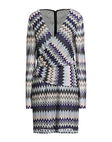 MISSONI Short dress Sky blue 98% Viscose, 2% Metallic fiber