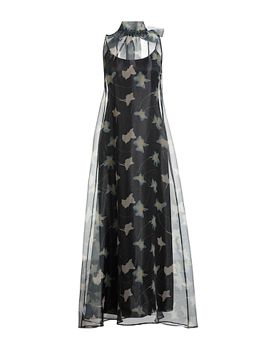 STAUD Long dress Dark green 100% Polyester