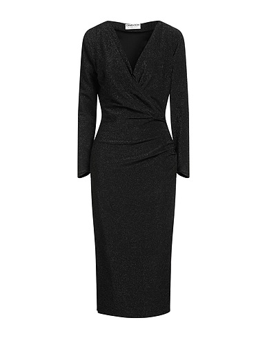 CHIARA BONI LA PETITE ROBE Midi dress Black 48% Polyester, 27% Viscose, 10% Polyamide, 10% Metallic Polyester, 5% Elastane