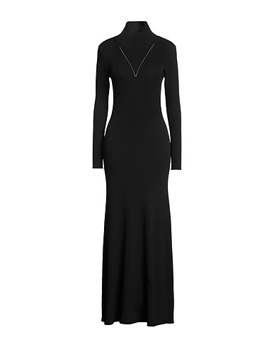 STAUD ロングワンピース・ドレス ブラック レーヨン 59% / ナイロン 40% / ポリウレタン 1%