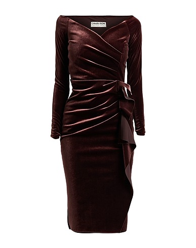 CHIARA BONI LA PETITE ROBE Midi dress Chocolate brown 45% Polyester, 35% Polyamide, 20% Elastane