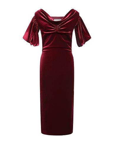 CHIARA BONI LA PETITE ROBE Elegant dress Burgundy 45% Polyester, 35% Polyamide, 20% Elastane