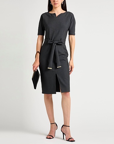 MARCIANO by GUESS Midi dress Grey 61% Polyester, 26% Viscose, 7% Cotton, 6% Elastane