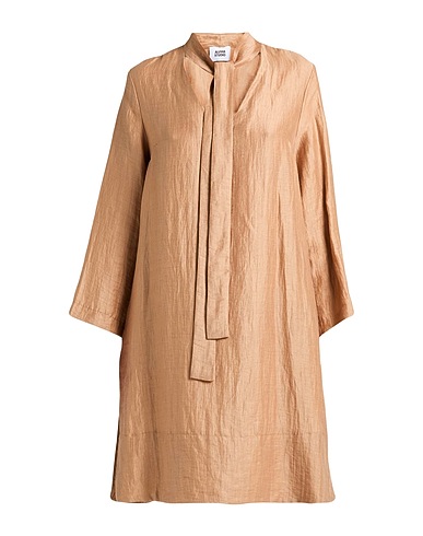 ALPHA STUDIO Midi dress Camel 88% Linen, 12% Polyamide