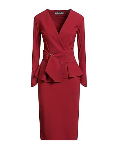 CHIARA BONI LA PETITE ROBE Midi dress Brick 75% Polyamide, 25% Elastane