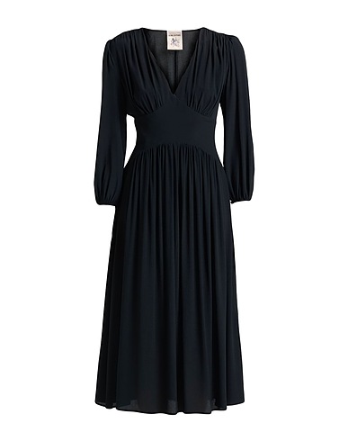 SEMICOUTURE Midi dress Black 65% Acetate, 35% Silk