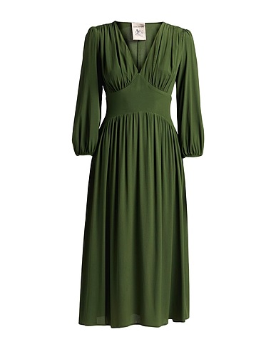 SEMICOUTURE Midi-Kleid Militärgrün 65% Acetat, 35% Seide
