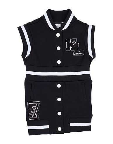 KARL LAGERFELD Vestido para bebé  Black 50% Polyester, 45% Cotton, 5% Elastane