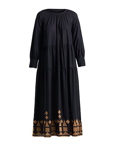 ALPHA STUDIO Long dress Black 100% Cotton