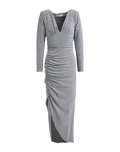 CHIARA BONI LA PETITE ROBE Elegant dress Silver 48% Polyester, 27% Viscose, 10% Polyamide, 10% Metallic Polyester, 5% Elastane