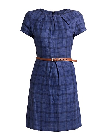 BARBOUR Short dress Navy blue 100% Linen