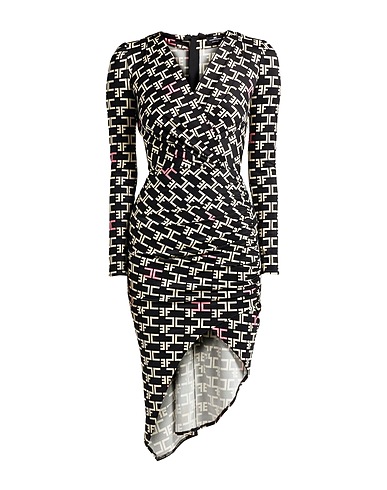 ELISABETTA FRANCHI Short dress Black 94% Viscose, 6% Elastane