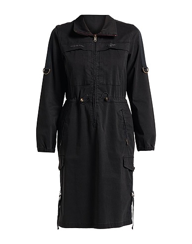 AERONAUTICA MILITARE Midi dress Black 72% Lyocell, 25% Cotton, 3% Elastane