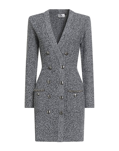 ELISABETTA FRANCHI Kurzes Kleid Schwarz 47% Wolle, 47% Acryl, 6% Polyamid, Glas