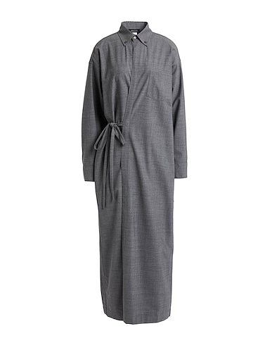 FABIANA FILIPPI Long dress Grey 75% Virgin Wool, 23% Polyamide, 2% Elastane