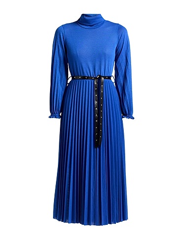 CROCHÈ Midi dress Blue 67% Polyester, 28% Viscose, 5% Elastane