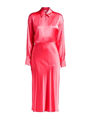 PATRIZIA PEPE Midi dress Coral 67% Viscose, 28% Polyamide, 5% Elastane