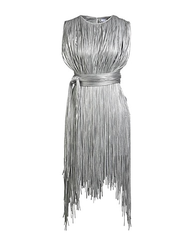 AREA Elegant dress Silver 93% Cotton, 7% Elastane, PVC - Polyvinyl chloride, Aluminium