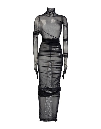 ANN DEMEULEMEESTER Long dress Black 85% Polyamide, 15% Elastane