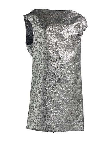 MSGM Short dress Silver 57% Viscose, 33% Polyester, 10% Metallic fiber