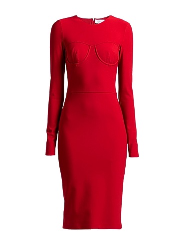 BLUMARINE Midi dress Burgundy 78% Viscose, 16% Polyamide, 6% Elastane