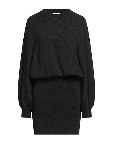 SEMICOUTURE Knit dress Charcoal 70% Virgin Wool, 30% Cashmere