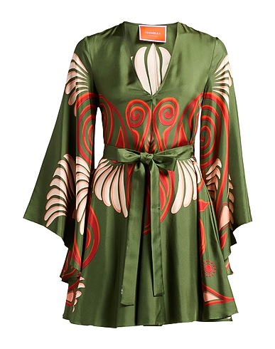LA DOUBLE J Short dress Military green 100% Silk