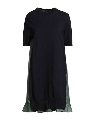 SACAI Short dress Midnight blue 57% Cotton, 43% Polyester, Nylon