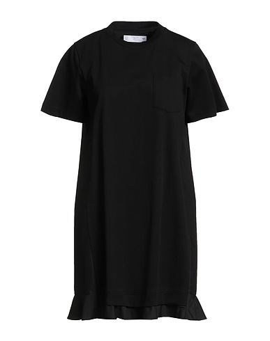 SACAI Short dress Black 100% Cotton, Polyester
