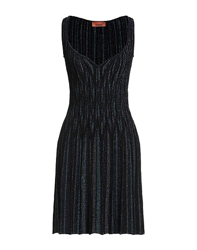 MISSONI Short dress Black 71% Viscose, 23% Metallic fiber, 6% Polyester