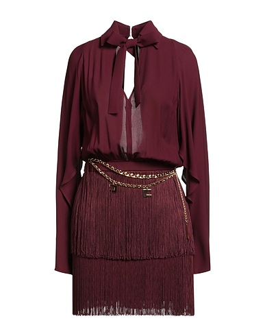 ELISABETTA FRANCHI Elegant dress Plum 100% Viscose, Elastane, Acetate, Polyester