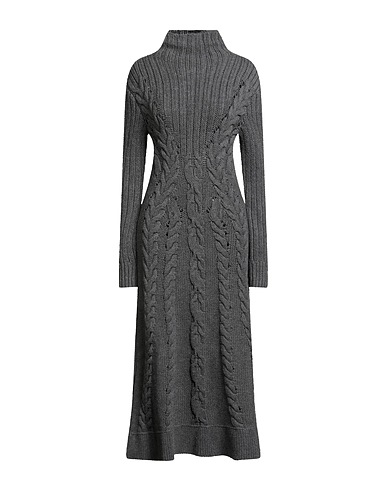 ALBERTA FERRETTI Knit dress Grey 100% Virgin Wool, Polyamide, Elastane