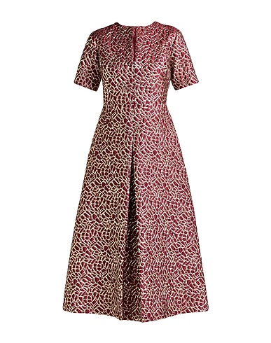 MAISON LAVINIATURRA Midi dress Burgundy 49% Silk, 34% Polyester, 17% Polyamide