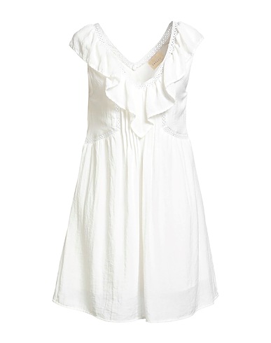 ARTLOVE Vestito corto Bianco 100% Viscosa, Poliestere, Cotone