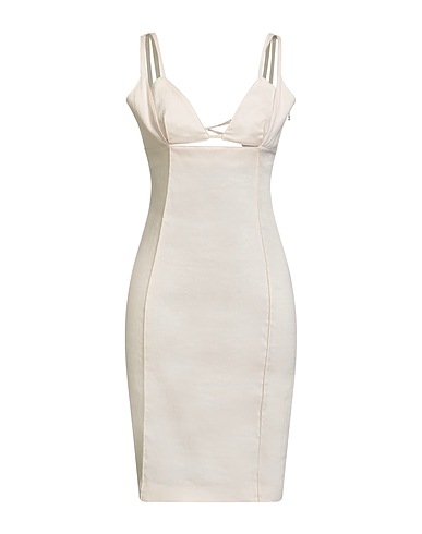 PATRIZIA PEPE Sheath dress Cream 60% Linen, 40% Polyamide