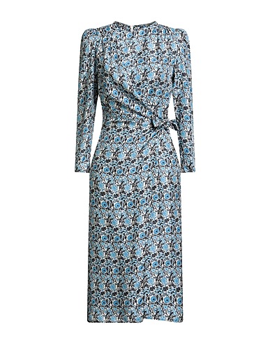 SANDRO Midi dress Light blue 100% Silk