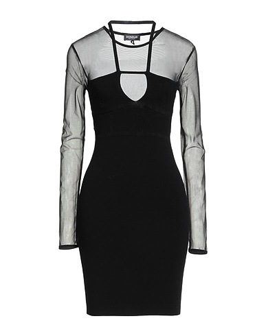 DONDUP Sheath dress Black 70% Viscose, 30% Polyester