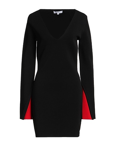 JW ANDERSON Kurzes Kleid Schwarz 77% Viskose, 17% Polyester, 5% Polyamid, 1% Elastan