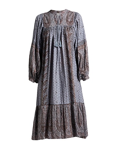ANTIK BATIK Midi dress Grey 100% Cotton
