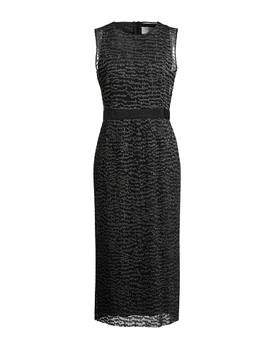 BOSS HUGO BOSS Vestido midi Negro 98% Poliéster, 2% Fibra metálica