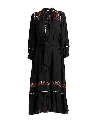 ANTIK BATIK Midi dress Black 100% Cotton