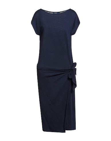 POLO RALPH LAUREN Midi dress Navy blue 100% Linen