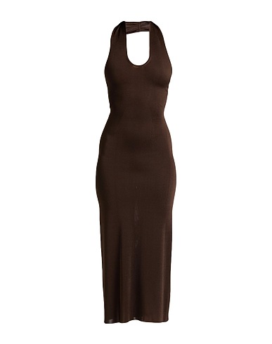 KHAITE Elegant dress Dark brown 99% Viscose, 1% Polyamide
