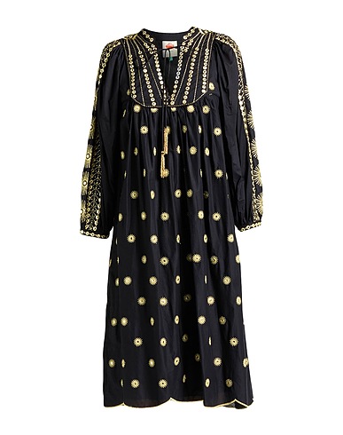 FARM RIO Midi dress Black 100% Cotton