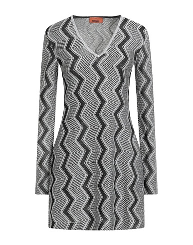 MISSONI Short dress Silver 66% Viscose, 34% Metallic fiber