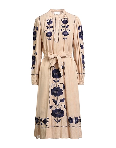 ANTIK BATIK Midi dress Beige 100% Cotton