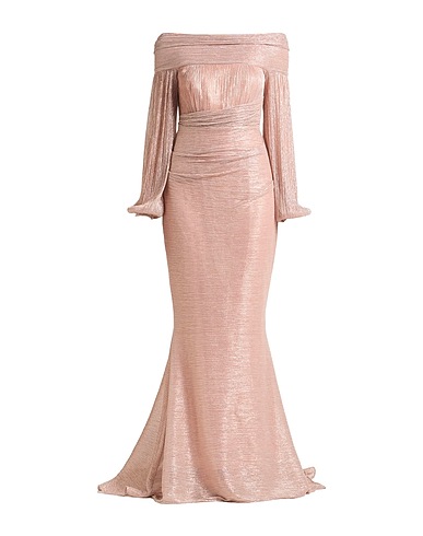 TALBOT RUNHOF Long dress Blush 77% Polyester, 23% Metallic fiber