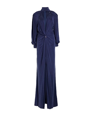 ELISABETTA FRANCHI Long dress RED CARPET Navy 92% Cupro, 8% Elastane